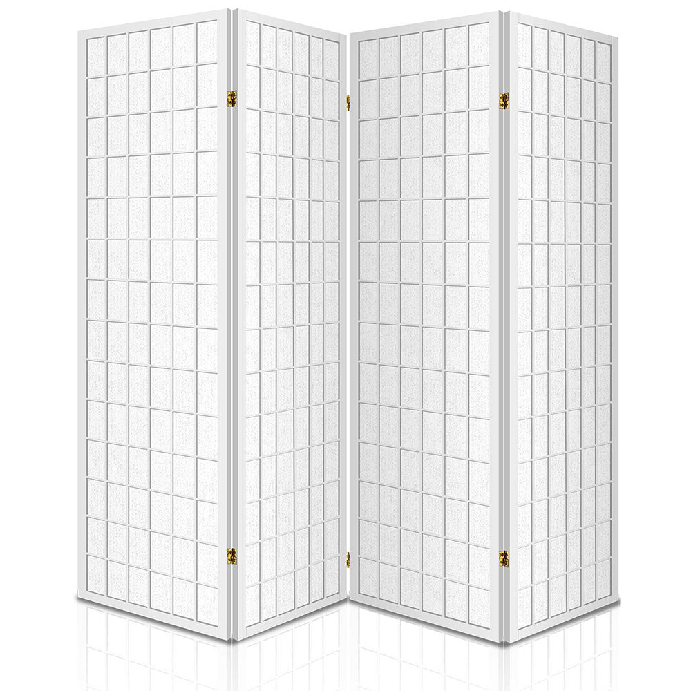 Artiss 4 Panel Room Divider Screen 174x179cm White RD-4019-4P-WH