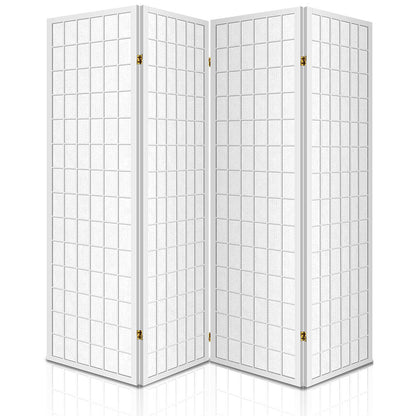 Artiss 4 Panel Room Divider Screen 174x179cm White RD-4019-4P-WH