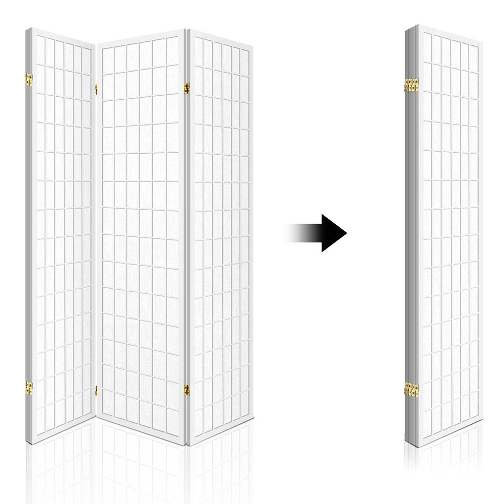 Artiss 4 Panel Room Divider Screen 174x179cm White RD-4019-4P-WH