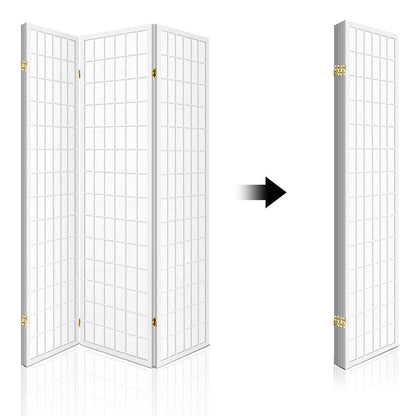 Artiss 4 Panel Room Divider Screen 174x179cm White RD-4019-4P-WH