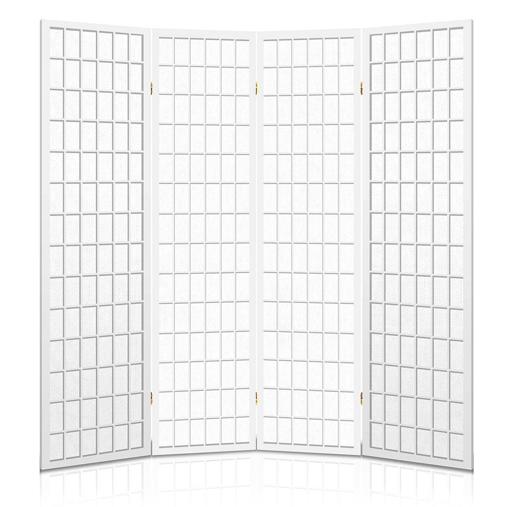 Artiss 4 Panel Room Divider Screen 174x179cm White RD-4019-4P-WH