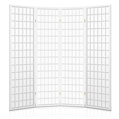 Artiss 4 Panel Room Divider Screen 174x179cm White RD-4019-4P-WH