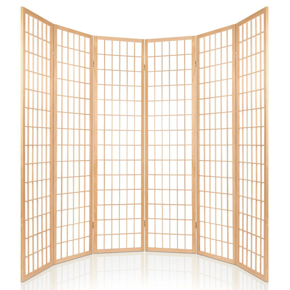 Artiss 6 Panel Room Divider Screen 261x179cm Natural RD-4019-6P-NT-AB