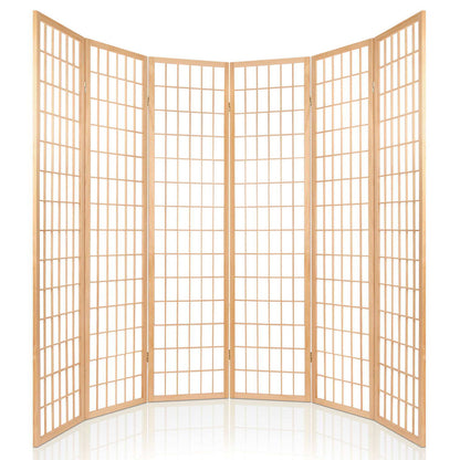 Artiss 6 Panel Room Divider Screen 261x179cm Natural RD-4019-6P-NT-AB
