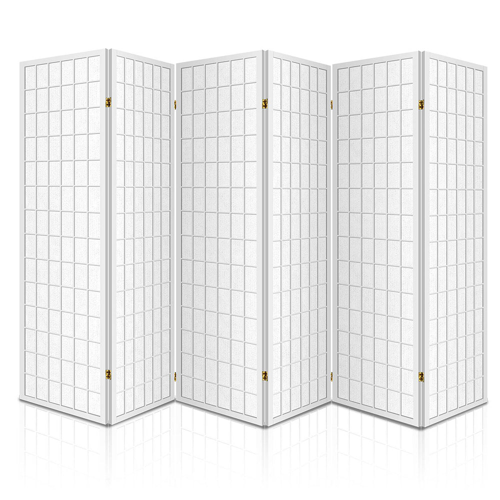 Artiss 6 Panel Room Divider Screen 261x179cm White RD-4019-6P-WH-AB