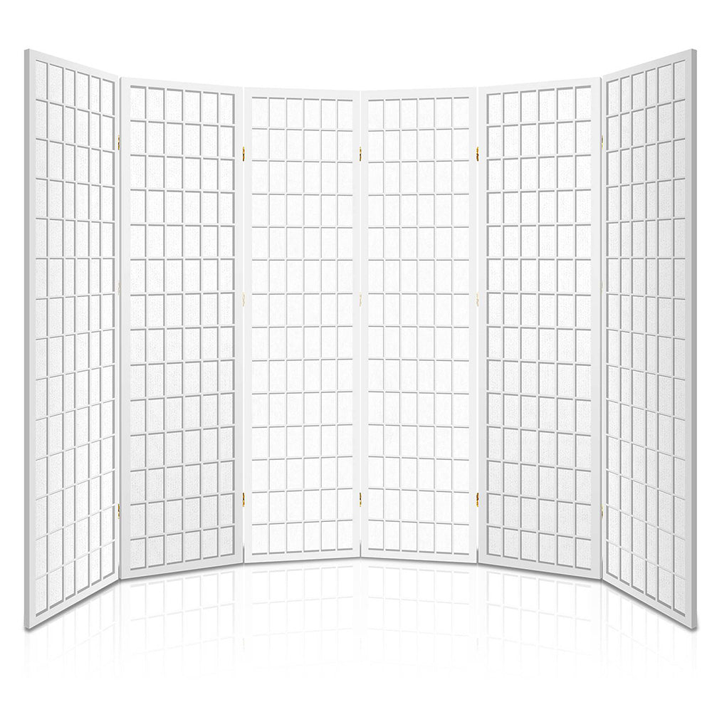 Artiss 6 Panel Room Divider Screen 261x179cm White RD-4019-6P-WH-AB