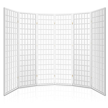 Artiss 6 Panel Room Divider Screen 261x179cm White RD-4019-6P-WH-AB
