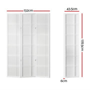 Artiss 3 Panel Room Divider Screen 132x179cm Nova White RD-7001-3P-WH