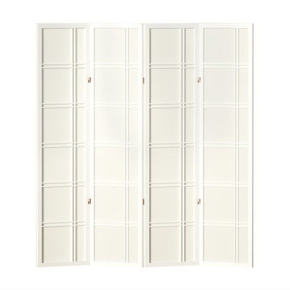 Artiss 4 Panel Room Divider Screen 176x179cm Nova White RD-7001-4P-WH