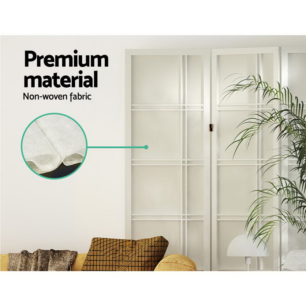 Artiss 4 Panel Room Divider Screen 176x179cm Nova White RD-7001-4P-WH
