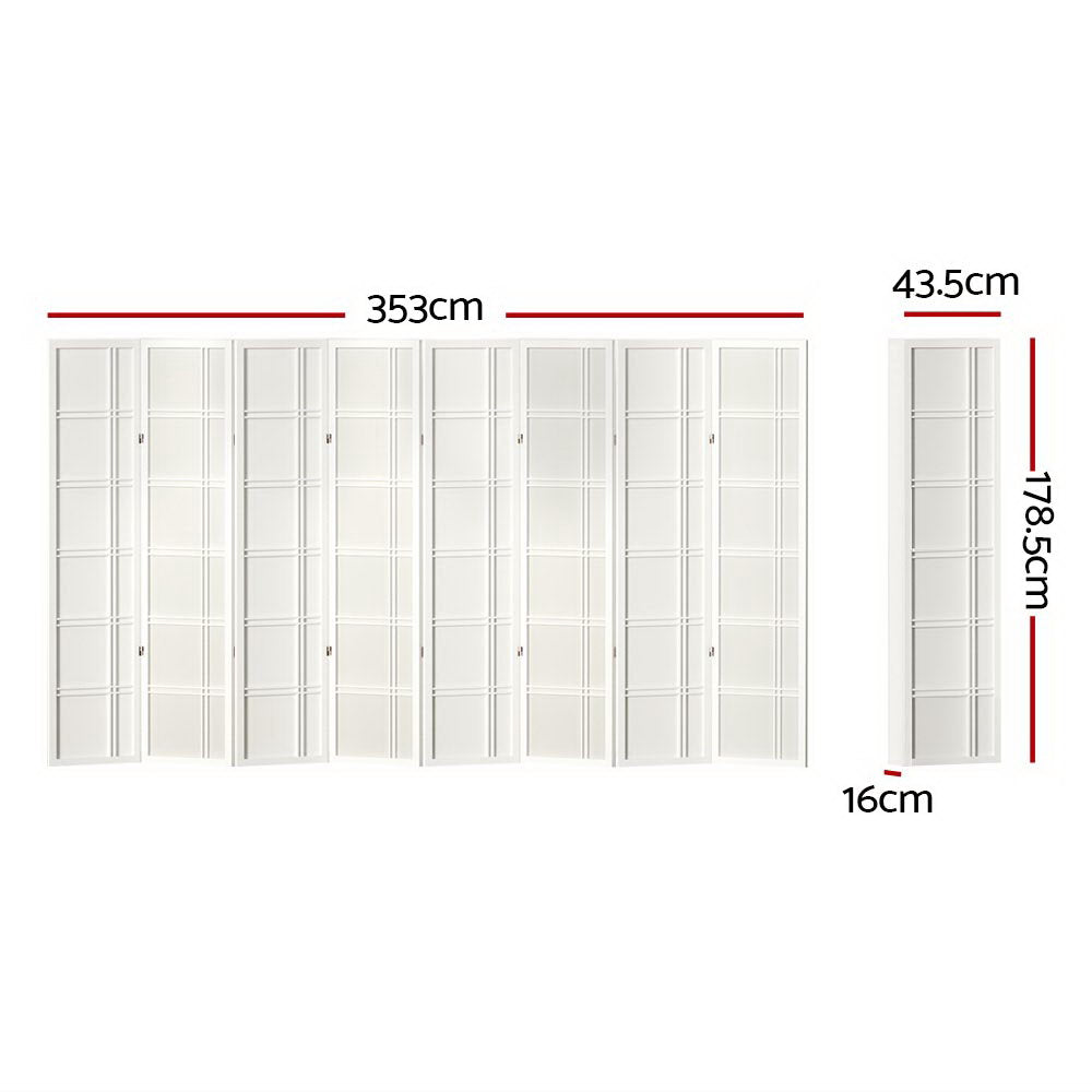 Artiss 8 Panel Room Divider Screen 353x179cm Nova White RD-7001-8P-WH