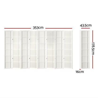 Artiss 8 Panel Room Divider Screen 353x179cm Nova White RD-7001-8P-WH