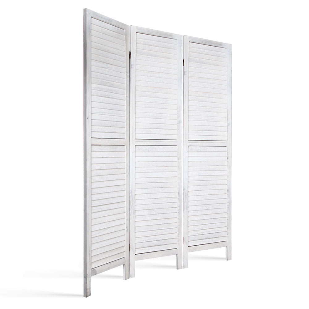 Artiss 3 Panel Room Divider Screen 120x170cm Louver White RD-B-0539-3P-WH