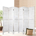 Artiss 6 Panel Room Divider Screen 245x170cm Louver White RD-B-0539-6P-WH-AB