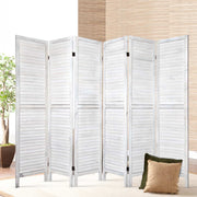 Artiss 6 Panel Room Divider Screen 245x170cm Louver White RD-B-0539-6P-WH-AB
