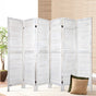 Artiss 6 Panel Room Divider Screen 245x170cm Louver White RD-B-0539-6P-WH-AB