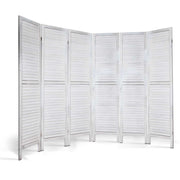Artiss 6 Panel Room Divider Screen 245x170cm Louver White RD-B-0539-6P-WH-AB