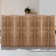 Artiss 8 Panel Room Divider Screen 326x170cm Louver Oak RD-B-0539-8P-BR