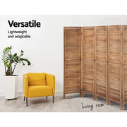 Artiss 8 Panel Room Divider Screen 326x170cm Louver Oak RD-B-0539-8P-BR