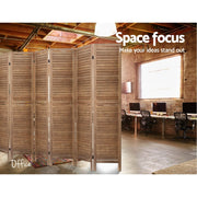 Artiss 8 Panel Room Divider Screen 326x170cm Louver Oak RD-B-0539-8P-BR