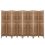 Artiss 8 Panel Room Divider Screen 326x170cm Louver Oak RD-B-0539-8P-BR