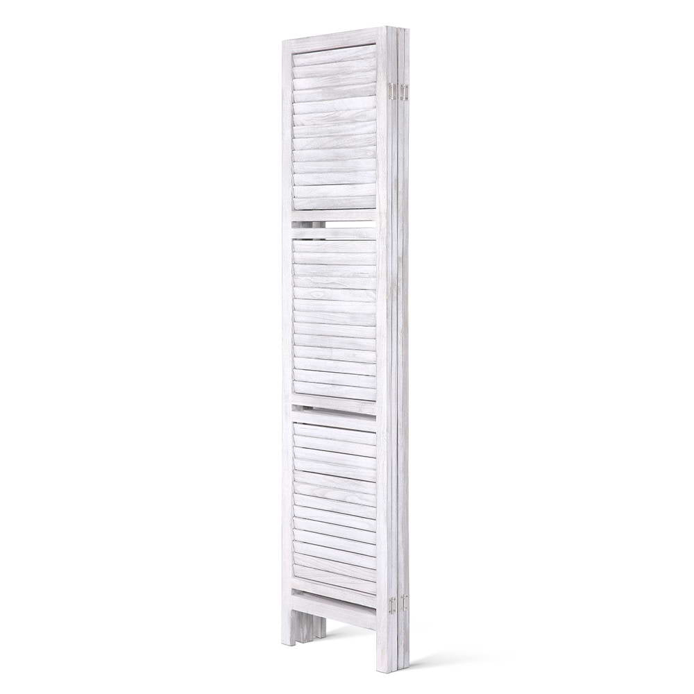 Artiss 4 Panel Room Divider Screen 163x170cm Shelf White RD-B-0590-4P-WH