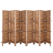 Artiss 8 Panel Room Divider Screen 326x170cm Shelf Oak RD-B-0590-8P-BR
