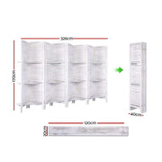 Artiss 8 Panel Room Divider Screen 326x170cm Shelf White RD-B-0590-8P-WH