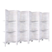 Artiss 8 Panel Room Divider Screen 326x170cm Shelf White RD-B-0590-8P-WH