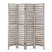 Artiss 4 Panel Room Divider Screen 163x170cm Louver Grey RD-B-4089-4P-GY