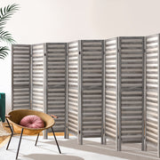 Artiss 8 Panel Room Divider Screen 326x170cm Louver Grey RD-B-4089-8P-GY