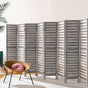 Artiss 8 Panel Room Divider Screen 326x170cm Louver Grey RD-B-4089-8P-GY