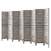 Artiss 8 Panel Room Divider Screen 326x170cm Louver Grey RD-B-4089-8P-GY