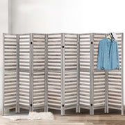 Artiss 8 Panel Room Divider Screen 326x170cm Louver Grey RD-B-4089-8P-GY