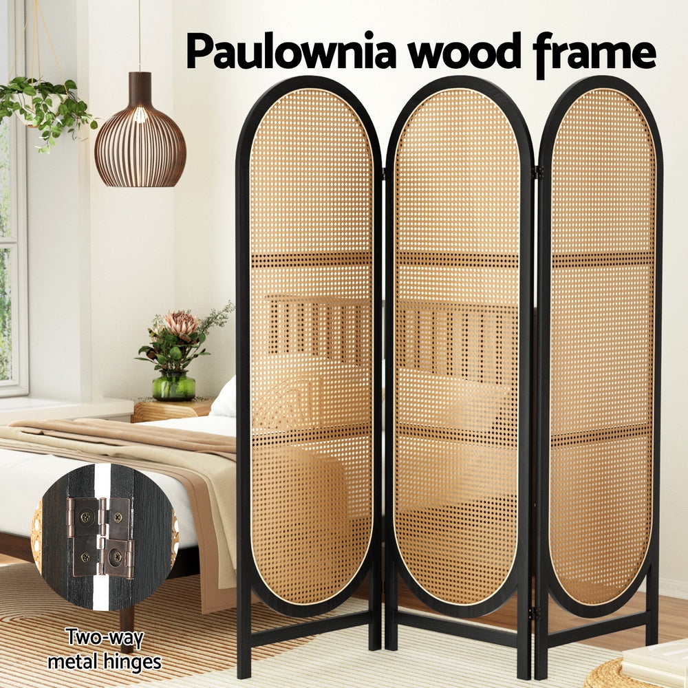 Artiss 3 Panel Room Divider Screen 151x180cm Rattan Brown RD-B-RAT01-3P-BR