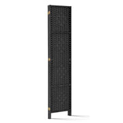 Artiss 3 Panel Room Divider Screen 123x170cm Woven Black RD-C-8001-3P-BK