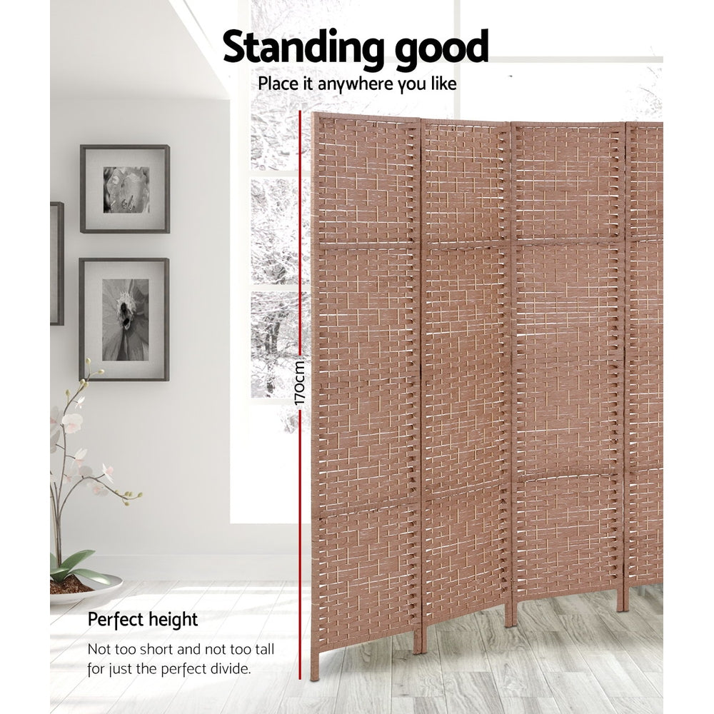 Artiss 4 Panel Room Divider Screen 163x170cm Woven Natural RD-C-8001-4P-NT