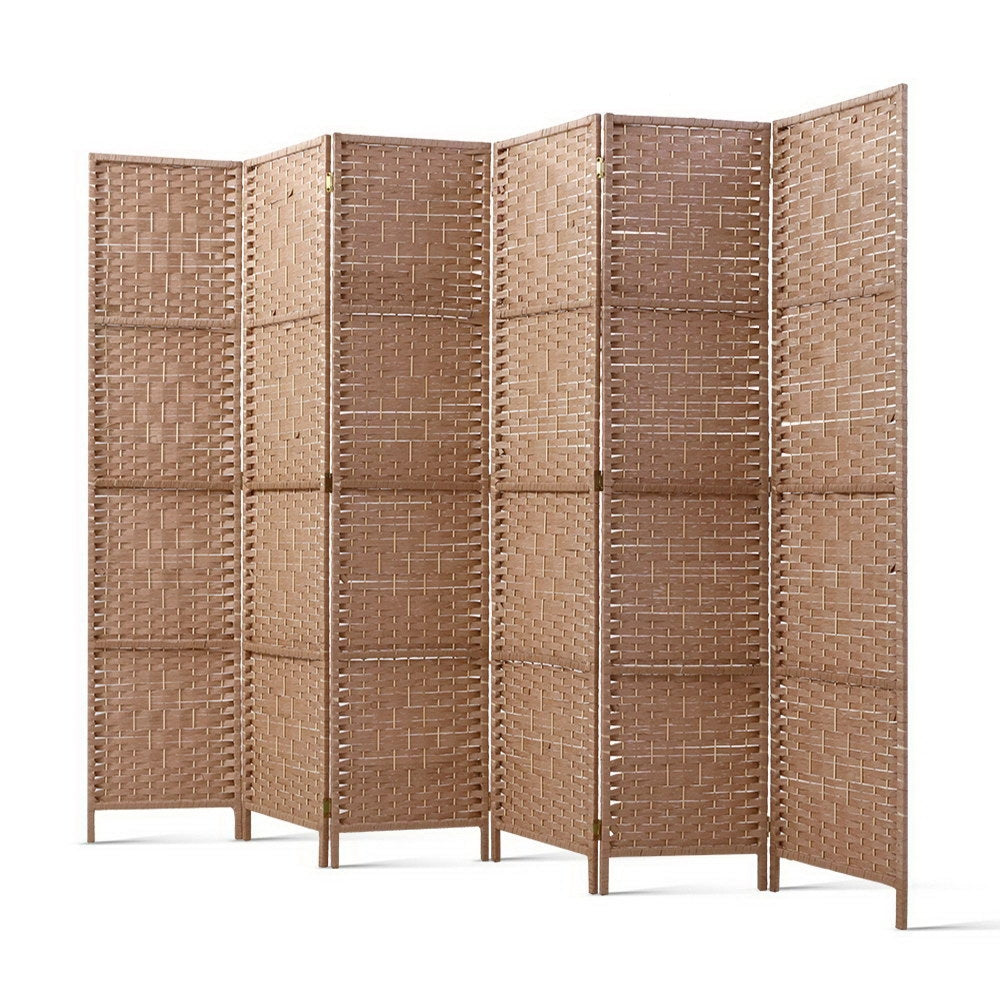 Artiss 6 Panel Room Divider Screen 245x170cm Woven Natural RD-C-8001-6P-NT