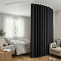 Artiss Room Divider Curtain Ceiling Mounted Track Sets Flexible Black RD-D-254X213-BK