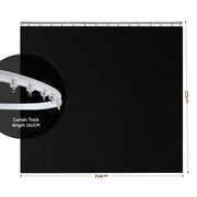 Artiss Room Divider Curtain Ceiling Mounted Track Sets Flexible Black RD-D-254X213-BK