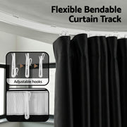Artiss Room Divider Curtain Ceiling Mounted Track Sets Flexible Black RD-D-254X213-BK