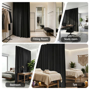 Artiss Room Divider Curtain Ceiling Mounted Track Sets Flexible Black RD-D-254X213-BK