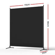 Artiss Room Divider Screen 175x180cm Fabric Black RD-D-PLY-175-BK
