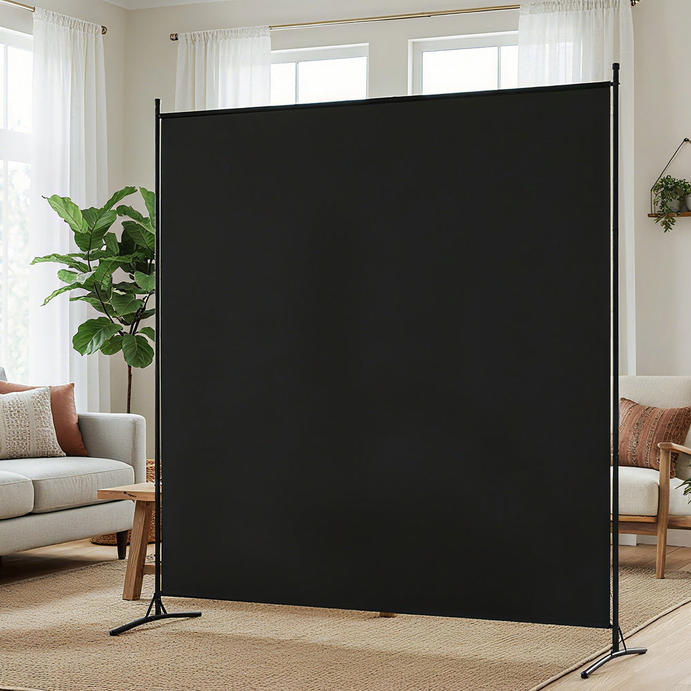 Artiss Room Divider Screen 175x180cm Fabric Black RD-D-PLY-175-BK