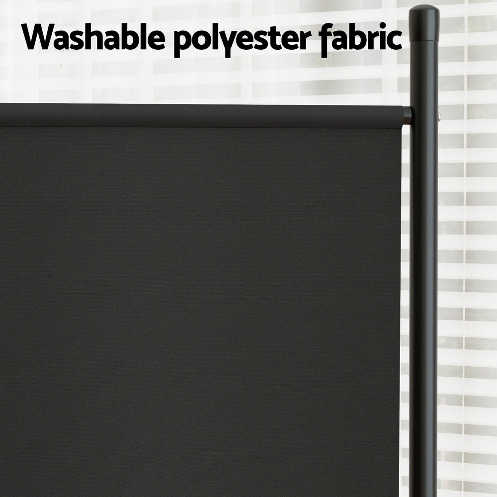 Artiss 3 Panel Room Divider Screen 260x180cm Fabric Black RD-D-PLY-260-BK