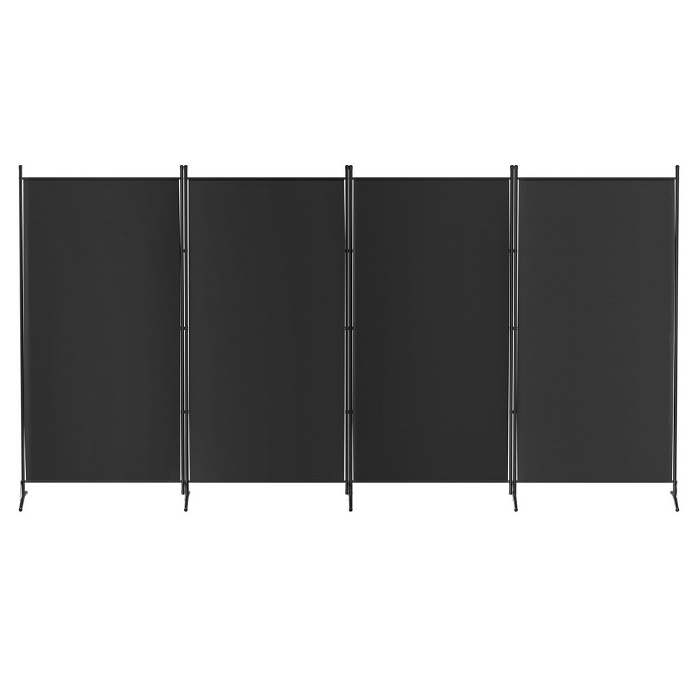 Artiss 4 Panel Room Divider Screen 345x180cm Fabric Black RD-D-PLY-345-BK