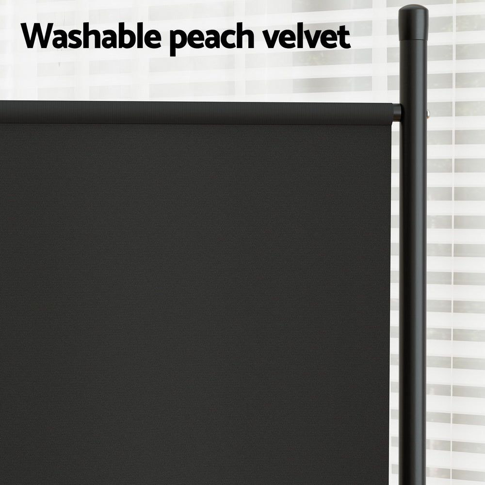 Artiss 4 Panel Room Divider Screen 345x180cm Fabric Black RD-D-PLY-345-BK