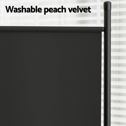 Artiss 4 Panel Room Divider Screen 345x180cm Fabric Black RD-D-PLY-345-BK