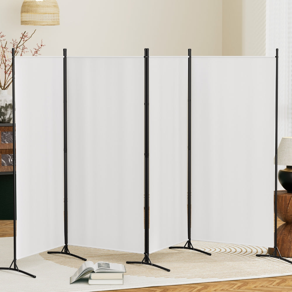 Artiss 4 Panel Room Divider Screen 345x180cm Fabric White RD-D-PLY-345-WH