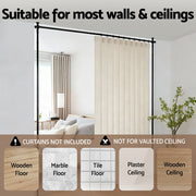 Artiss Room Divider Curtain Rod Extendable Black RD-E-MET-3R-BK